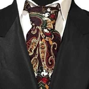 The Disney Store Paisley Floral Mickey Mouse Tie